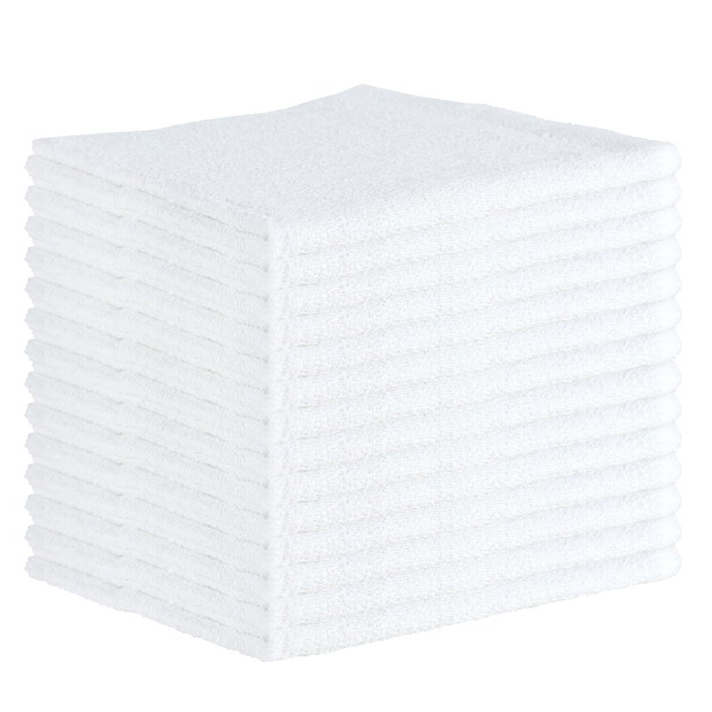 Arkwright, LLC Arkwright Qwick Wick Bar Mop Towels - (Pack of 12) 100% Cotton Quick Dry Dishcloths, Super Absorbent Multipurpose Cleaning Rags for Restaurants, Kitchen, Bathroom, Hotel, 16 x 19 in, Solid White - Image 1